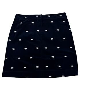 Talbots Velvet Polar Bear Embroidered Whimsy Winter Holiday Skirt Women's 10